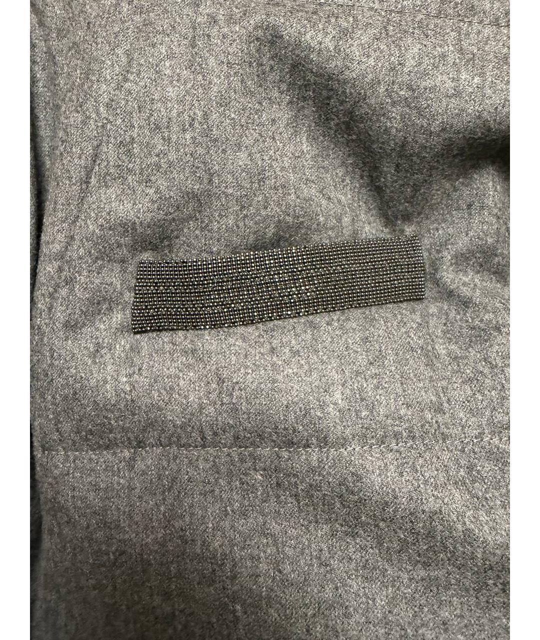 BRUNELLO CUCINELLI Серый шерстяной пуховик, фото 4