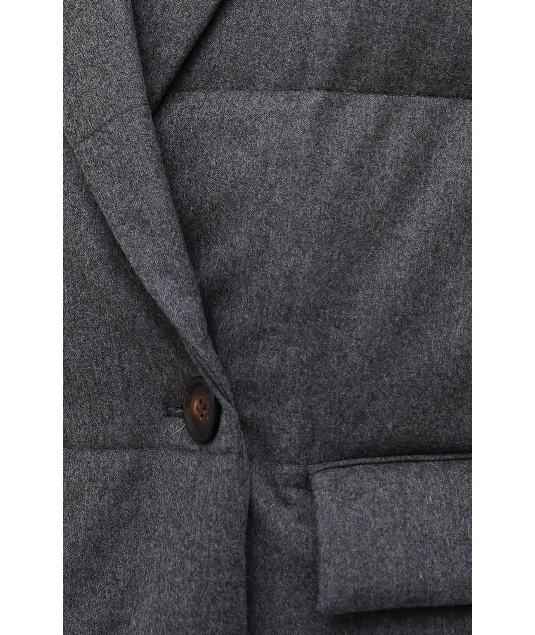 BRUNELLO CUCINELLI Серый шерстяной пуховик, фото 3