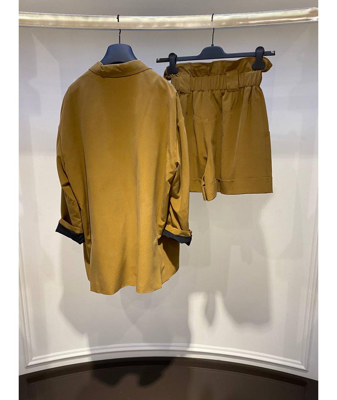 FENDI Горчичный шелковый жакет/пиджак, фото 2