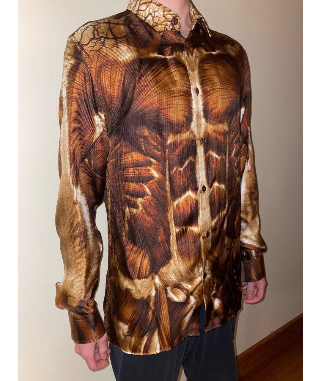 JEAN PAUL GAULTIER Оранжевая шелковая кэжуал рубашка, фото 5