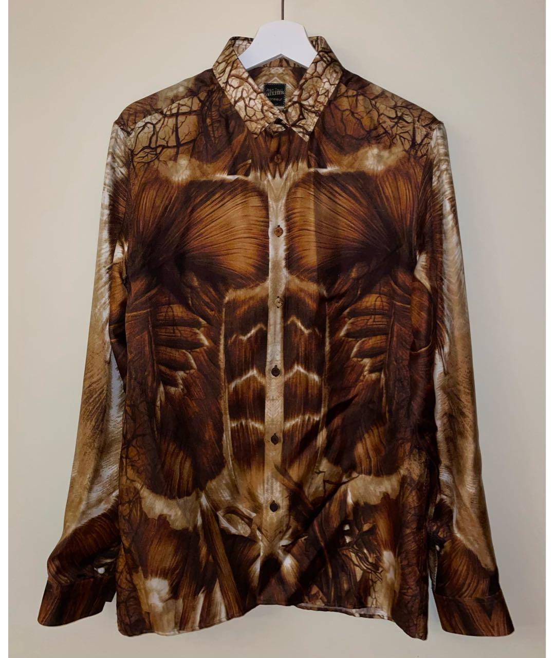 JEAN PAUL GAULTIER Оранжевая шелковая кэжуал рубашка, фото 6