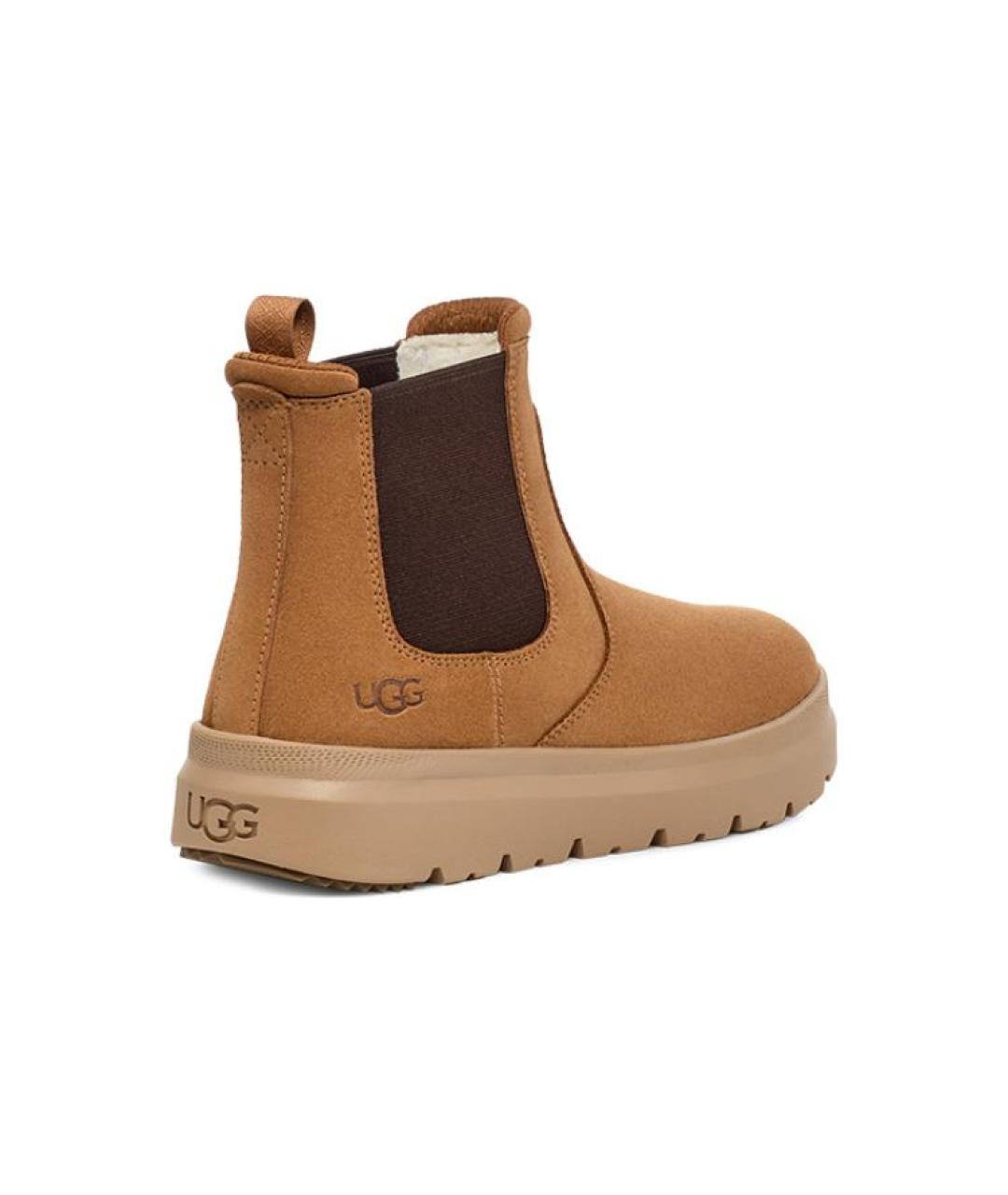 UGG AUSTRALIA Коричневые нубуковые высокие ботинки, фото 4
