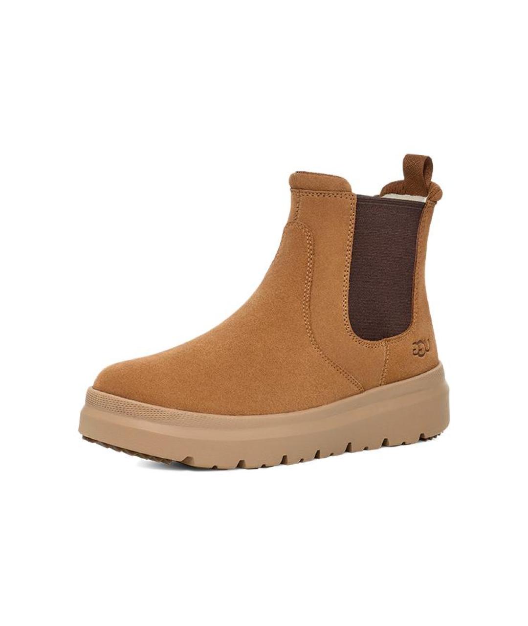 UGG AUSTRALIA Коричневые нубуковые высокие ботинки, фото 2