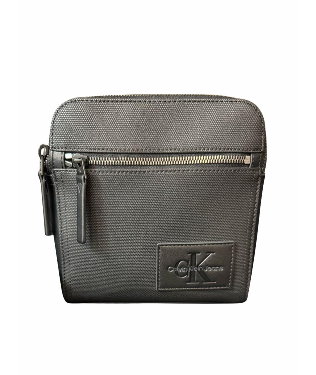 CALVIN KLEIN Антрацитовая сумка на плечо из искусственной кожи, фото 1
