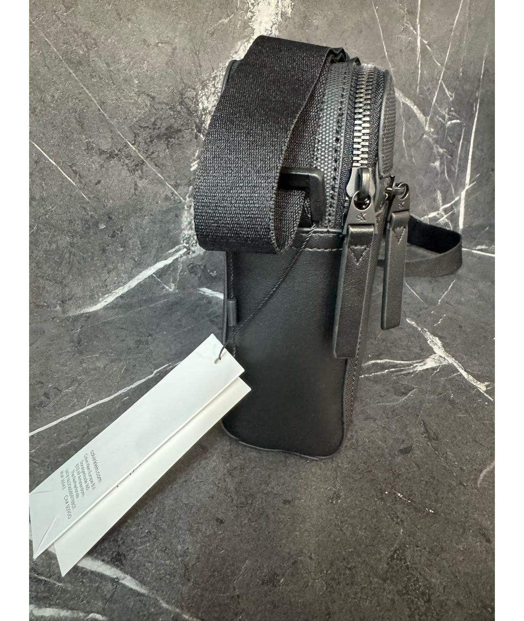 CALVIN KLEIN Антрацитовая сумка на плечо из искусственной кожи, фото 2