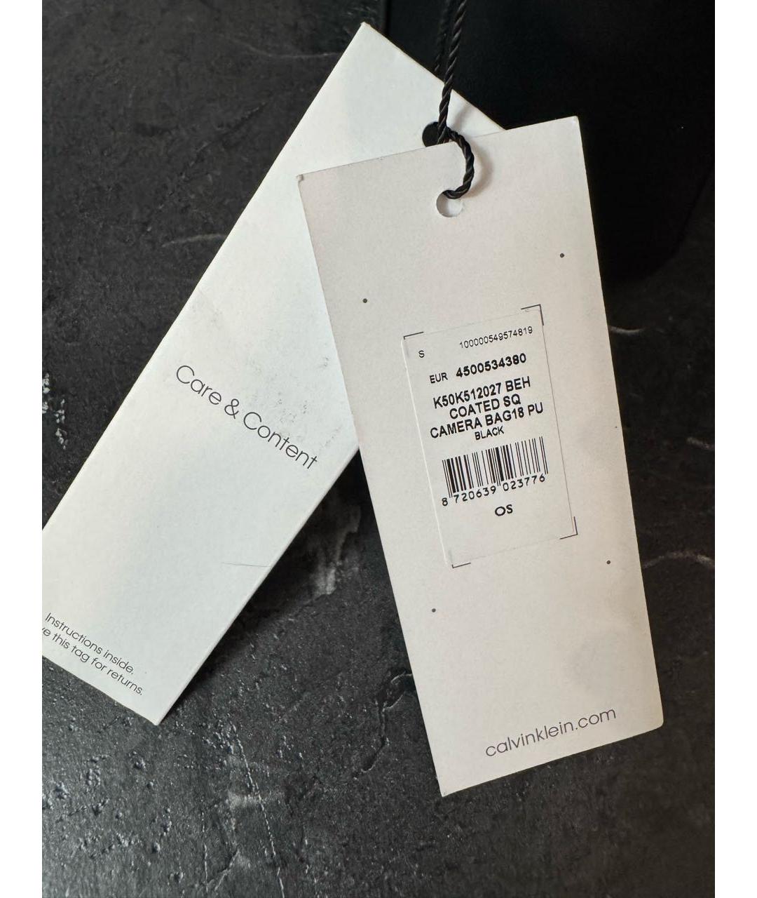 CALVIN KLEIN Антрацитовая сумка на плечо из искусственной кожи, фото 6