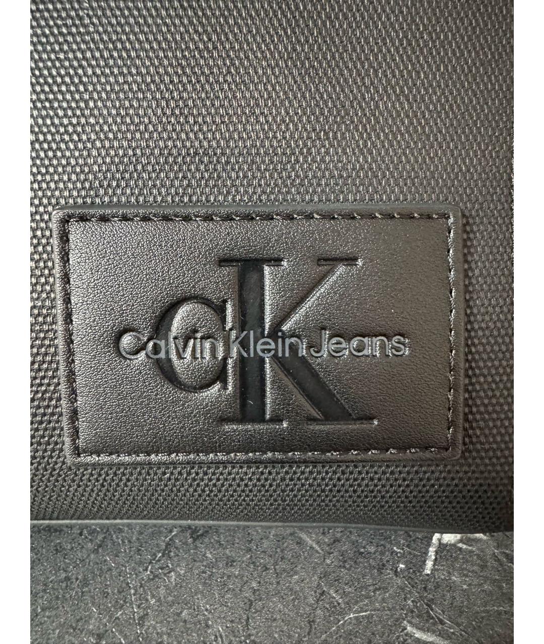 CALVIN KLEIN Антрацитовая сумка на плечо из искусственной кожи, фото 8