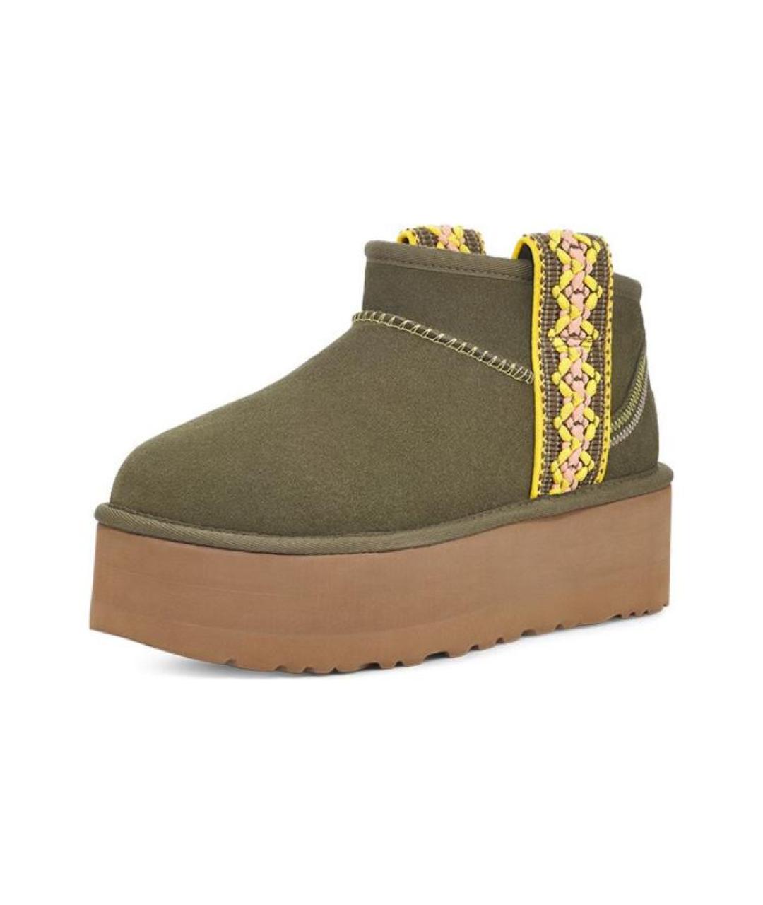 UGG AUSTRALIA Зеленые замшевые ботинки, фото 3