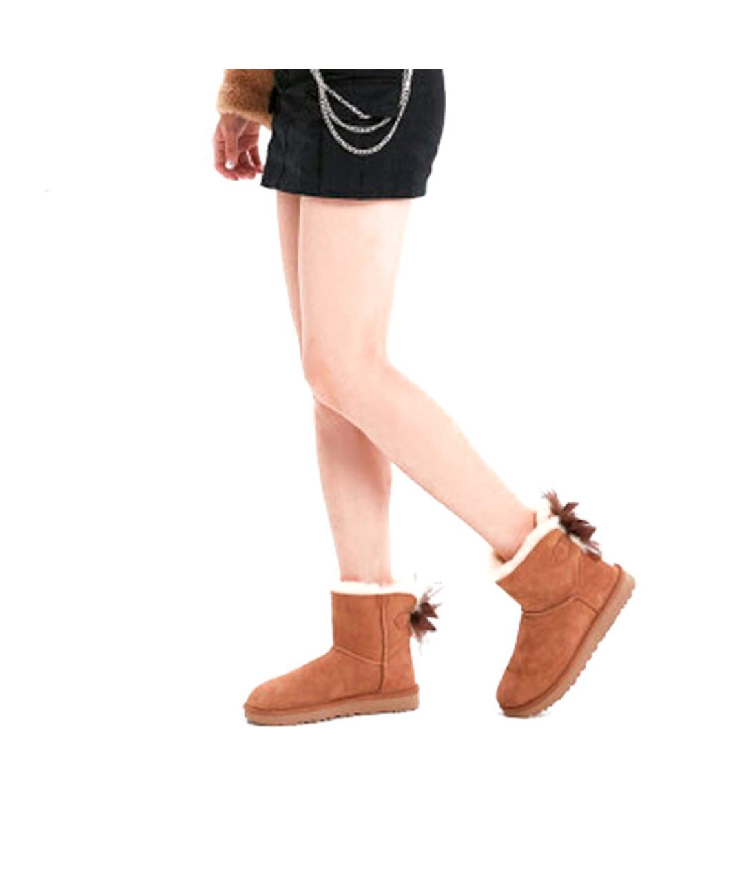 UGG AUSTRALIA Бежевые замшевые ботинки, фото 7