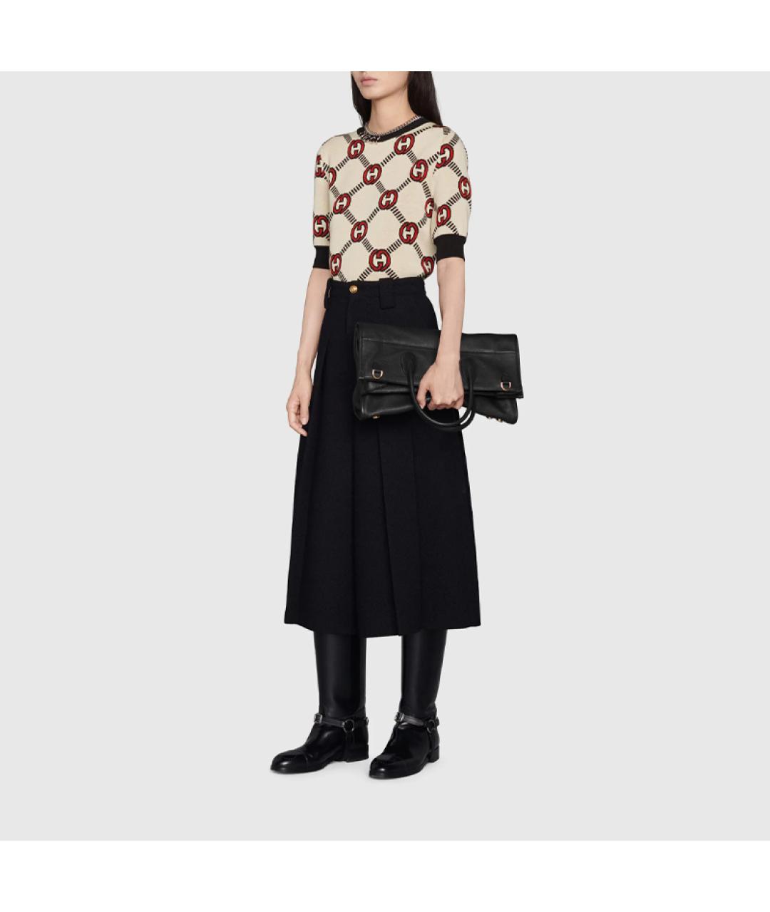 GUCCI Черная кожаная сумка через плечо, фото 9