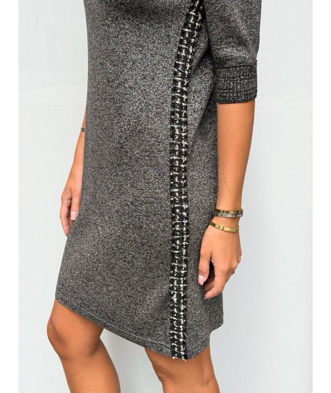 CHANEL Антрацитовое шерстяное повседневное платье, фото 7