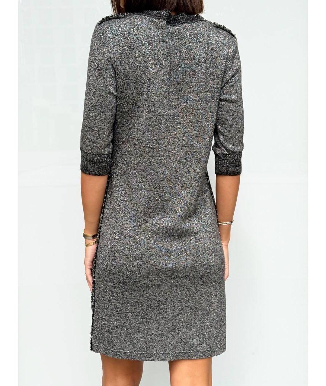 CHANEL Антрацитовое шерстяное повседневное платье, фото 6