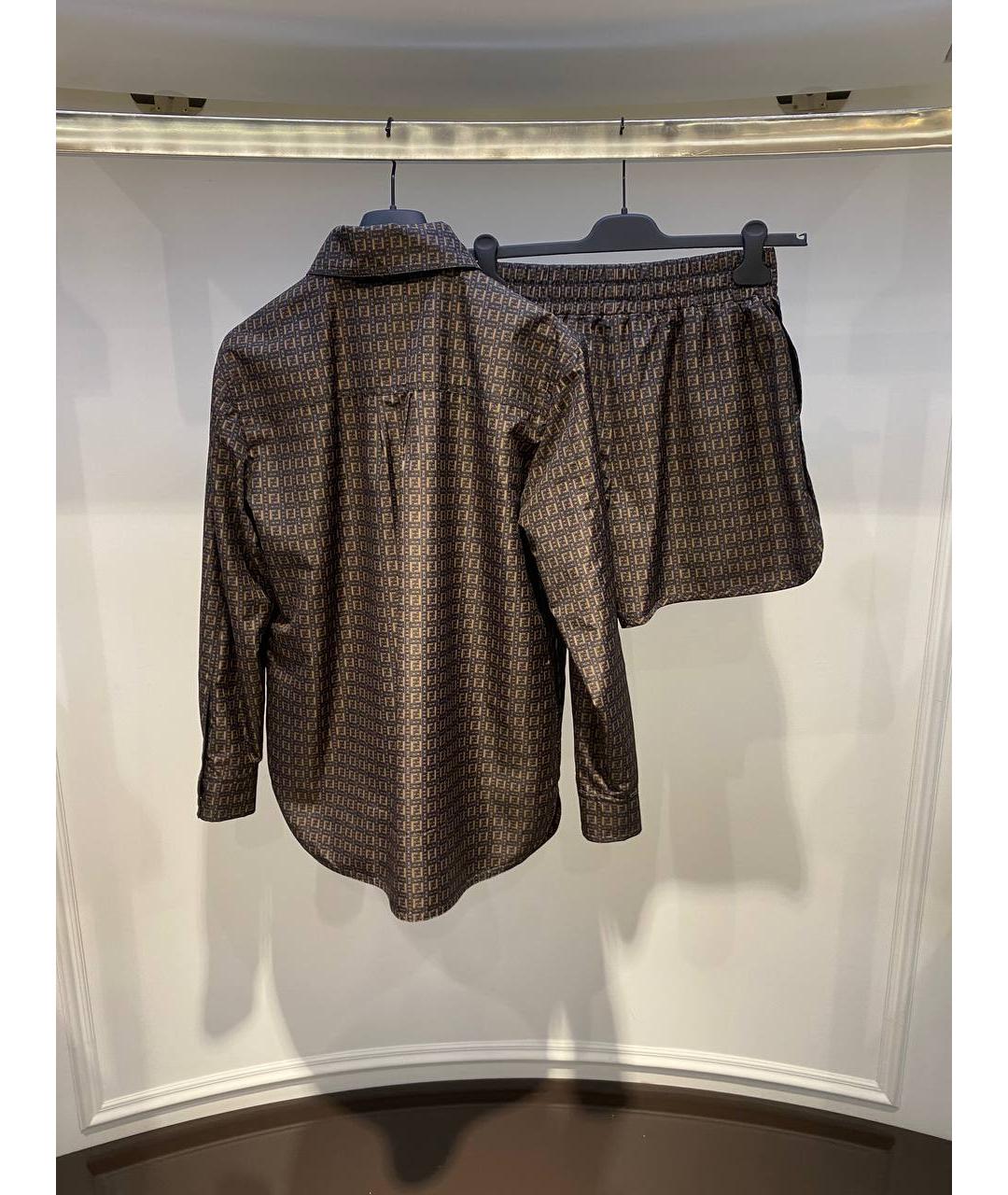 FENDI Коричневая полиэстеровая рубашка, фото 2