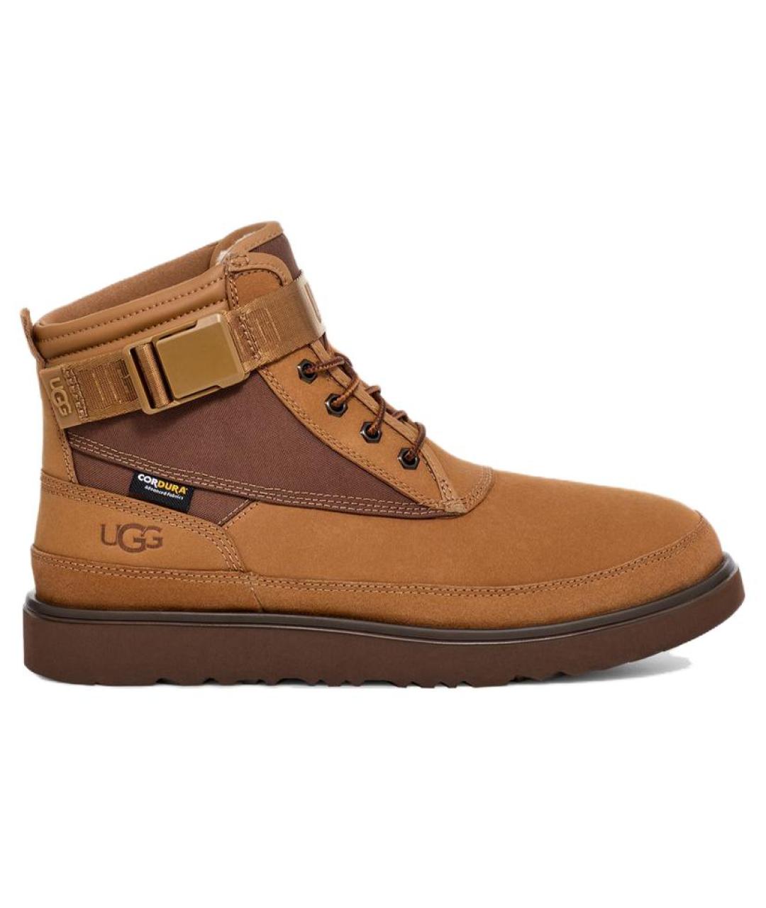 UGG Коричневые нубуковые высокие ботинки, фото 1