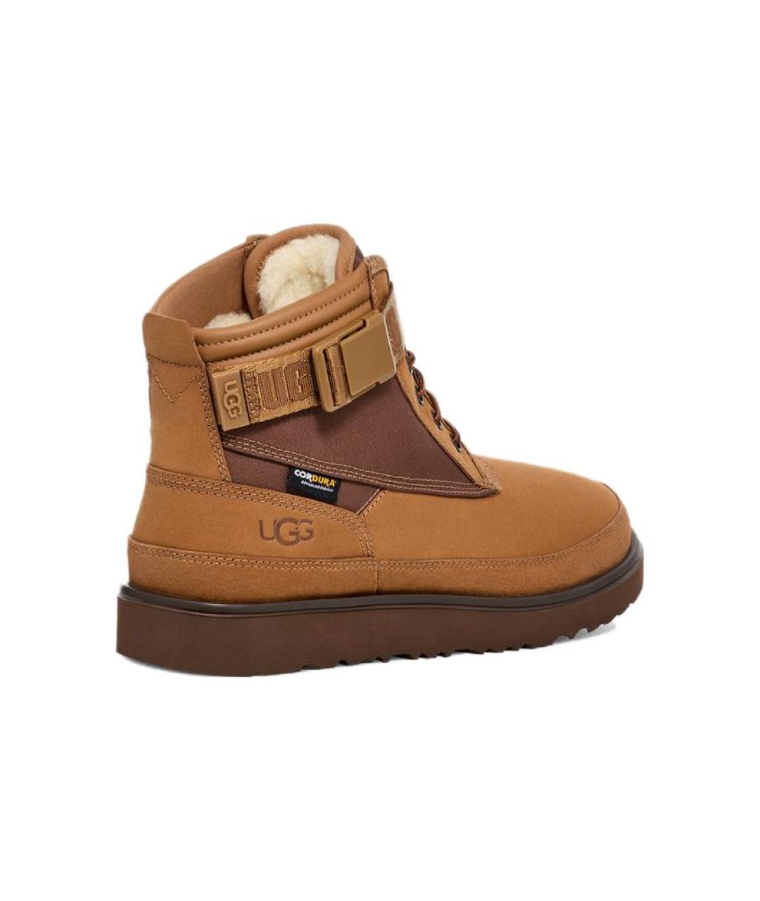 UGG Коричневые нубуковые высокие ботинки, фото 4