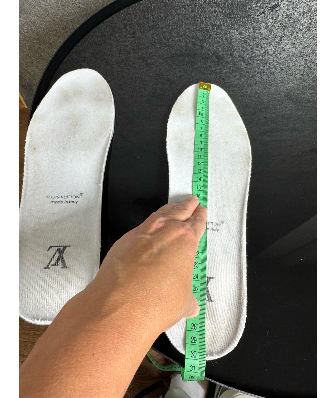 LOUIS VUITTON Серые кожаные высокие кроссовки / кеды, фото 7