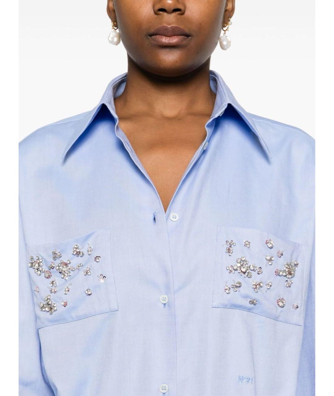 NO. 21 Голубая хлопковая рубашка, фото 5