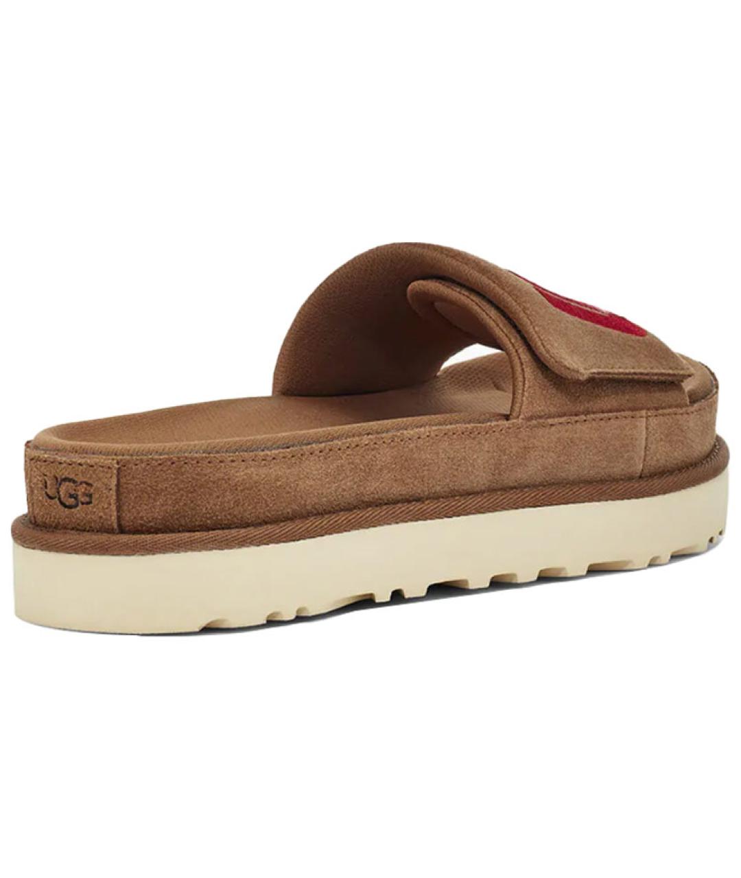 UGG AUSTRALIA Коричневые нубуковые шлепанцы, фото 4