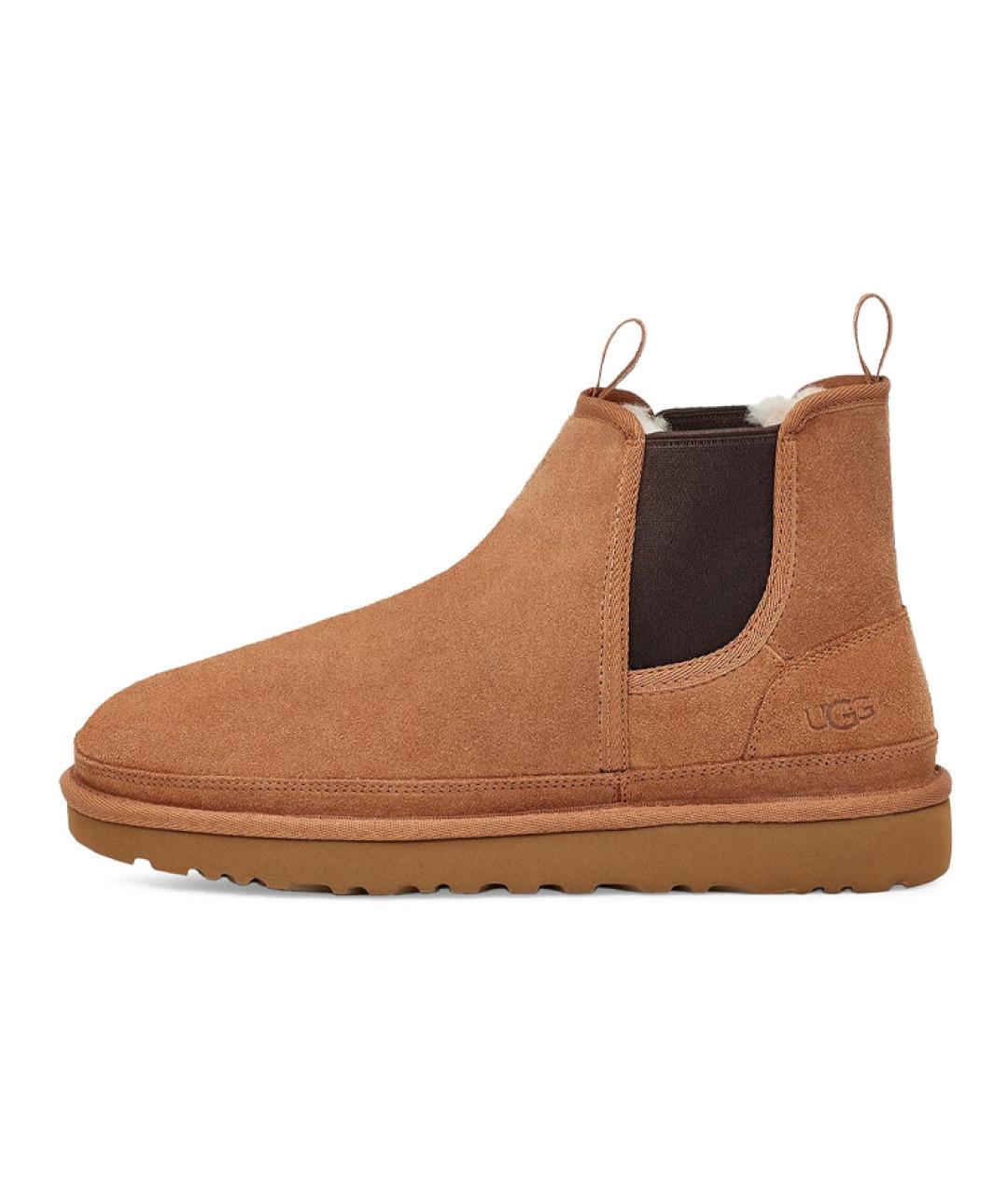 UGG AUSTRALIA Коричневые нубуковые высокие ботинки, фото 2