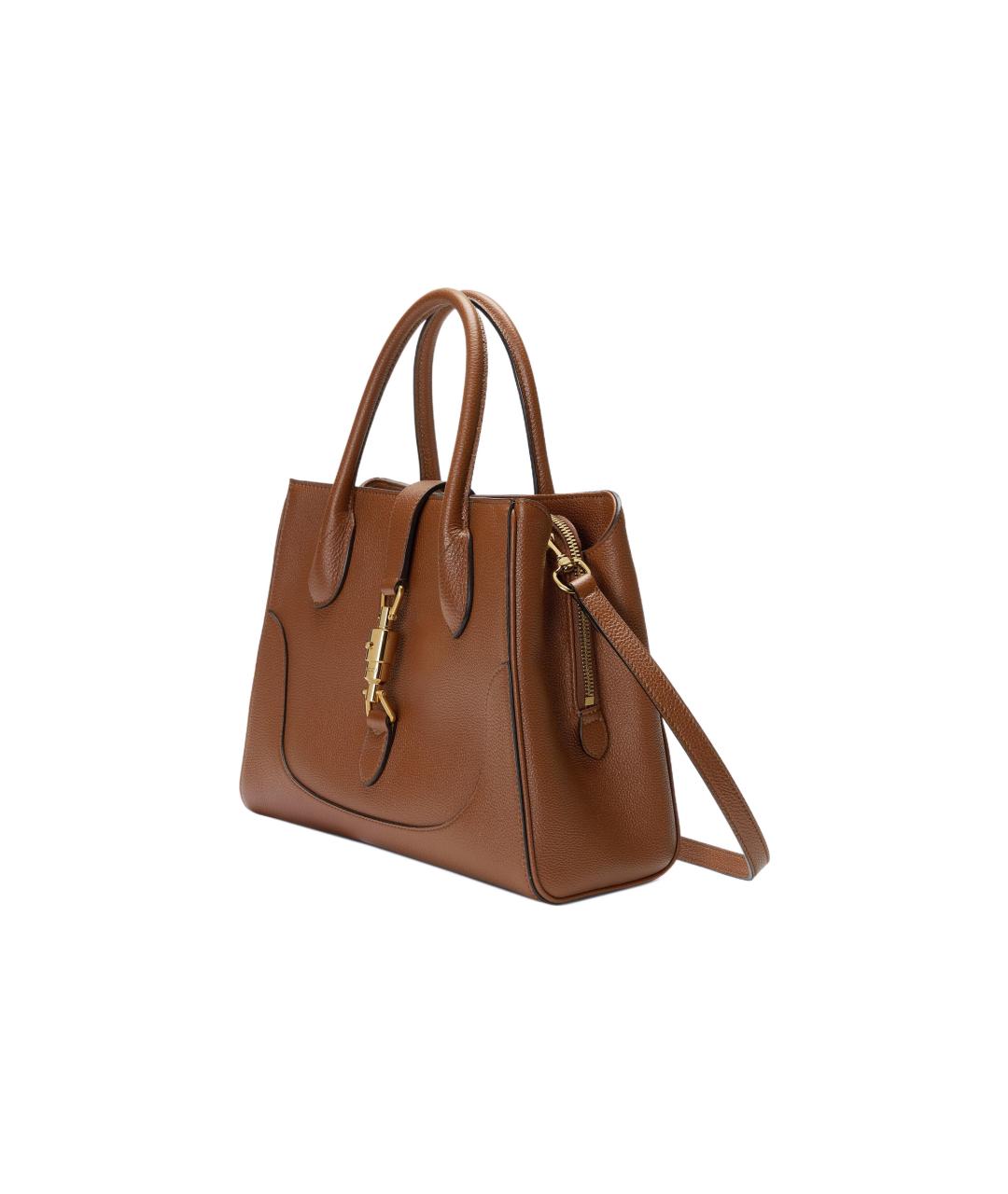 GUCCI Коричневая кожаная сумка через плечо, фото 3