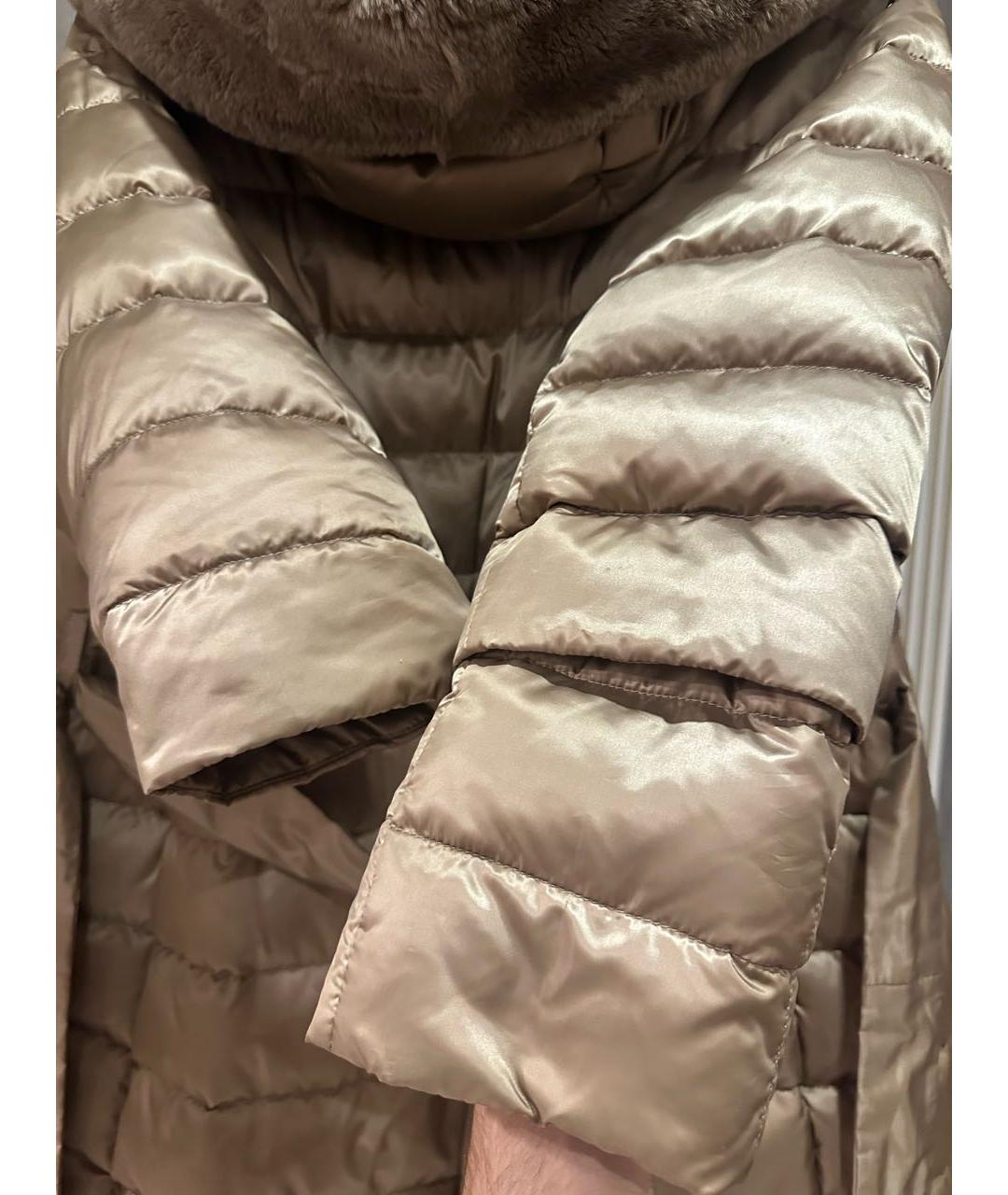 'S MAX MARA Бежевый полиамидовый пуховик, фото 4
