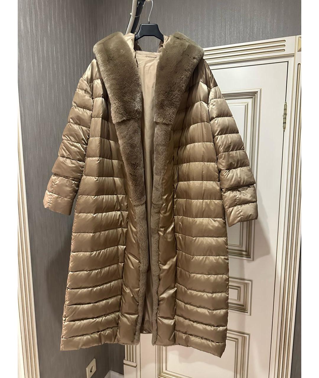 'S MAX MARA Бежевый полиамидовый пуховик, фото 6