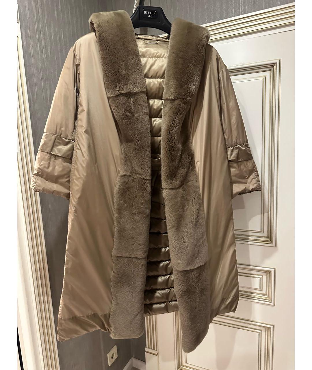 'S MAX MARA Бежевый полиамидовый пуховик, фото 3