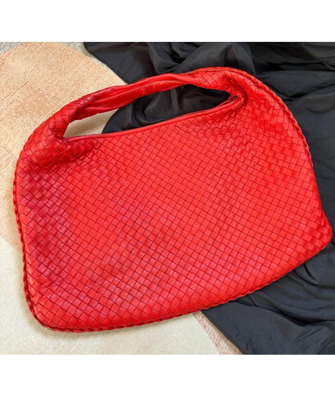 BOTTEGA VENETA Красная кожаная сумка тоут, фото 3