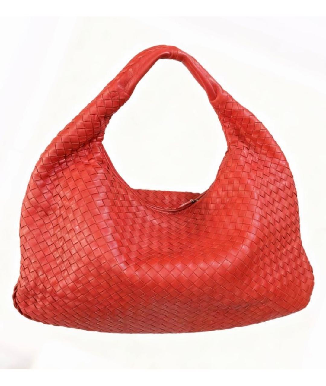 BOTTEGA VENETA Красная кожаная сумка тоут, фото 9