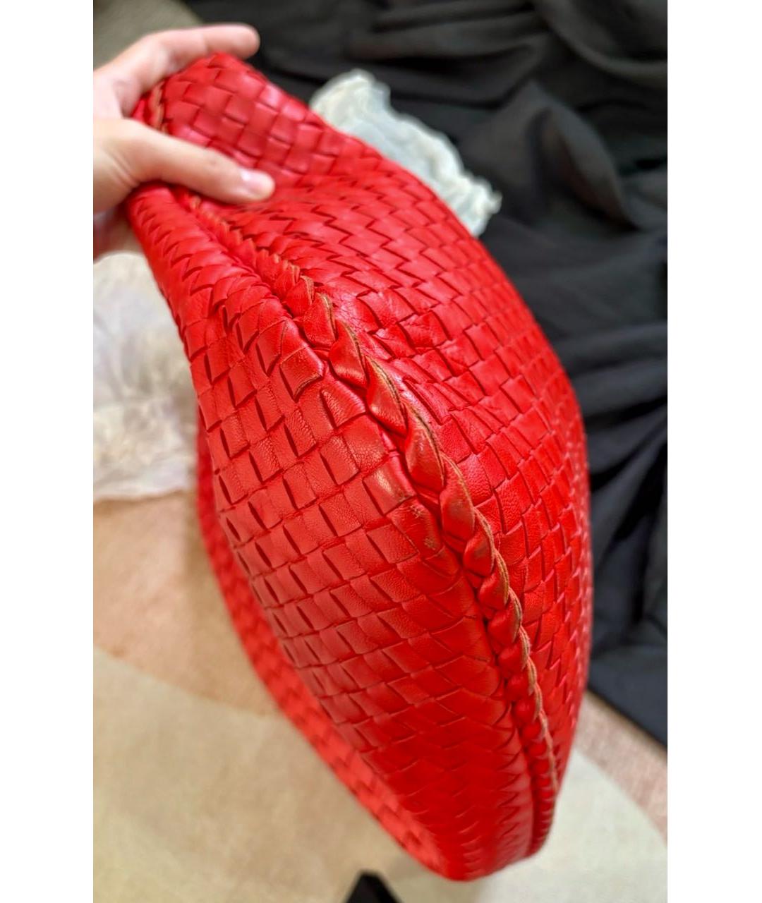 BOTTEGA VENETA Красная кожаная сумка тоут, фото 6