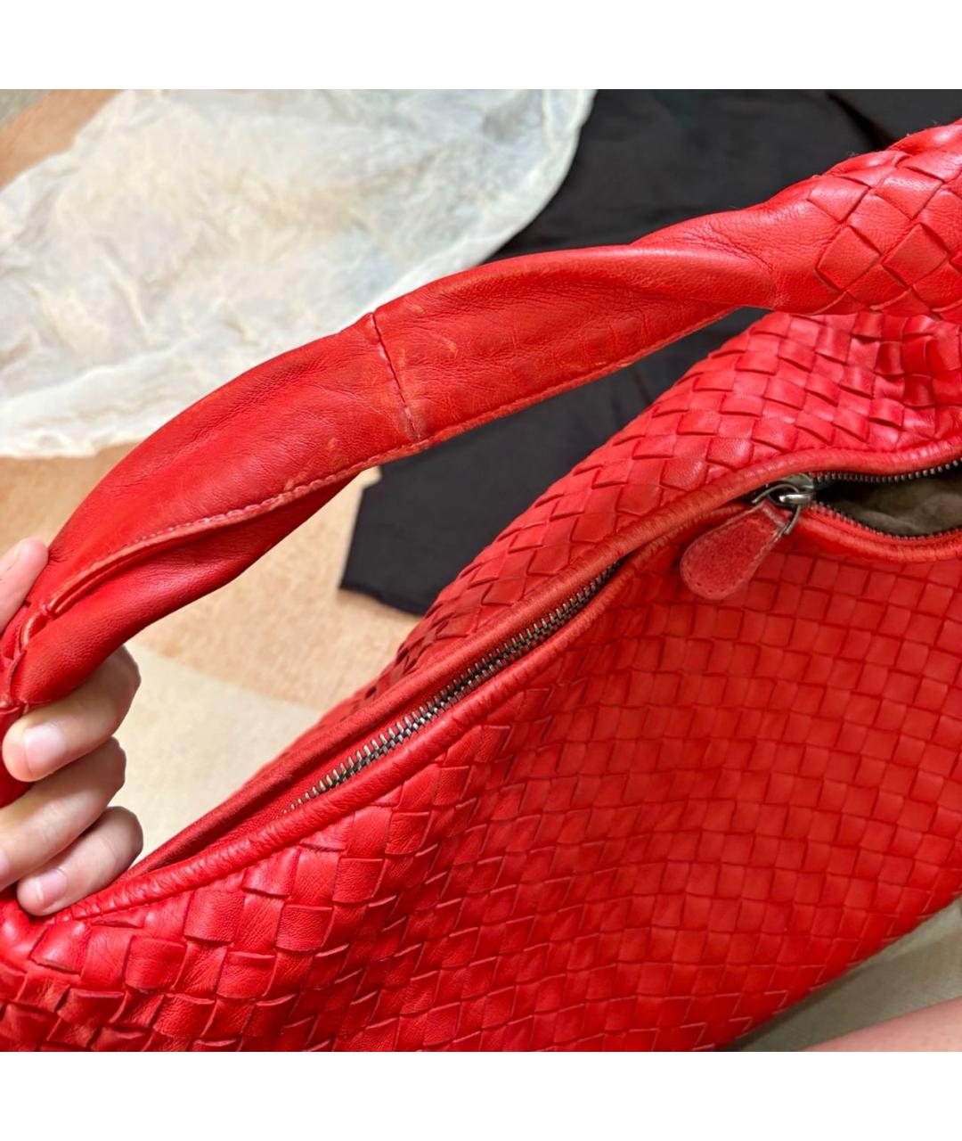 BOTTEGA VENETA Красная кожаная сумка тоут, фото 7