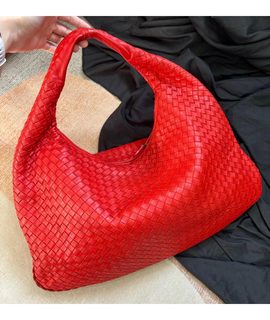 BOTTEGA VENETA Красная кожаная сумка тоут, фото 2