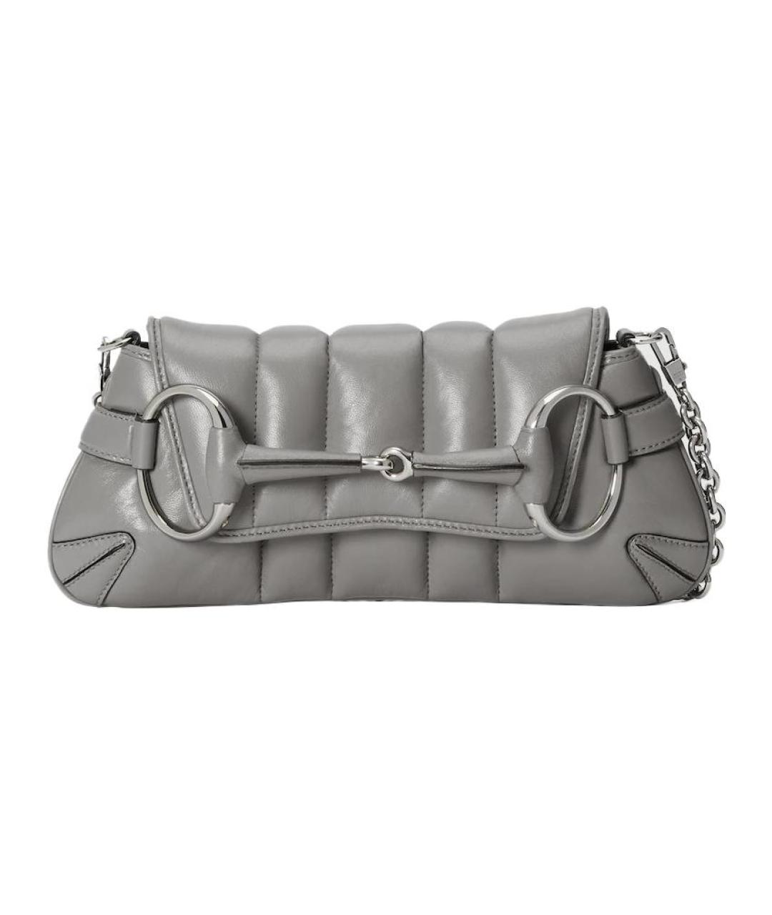 GUCCI Серая кожаная сумка через плечо, фото 1
