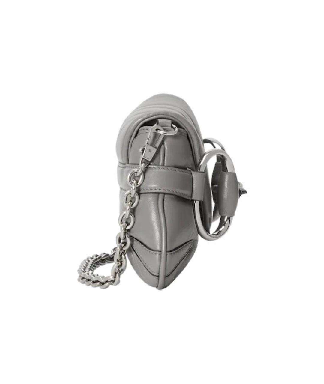 GUCCI Серая кожаная сумка через плечо, фото 5