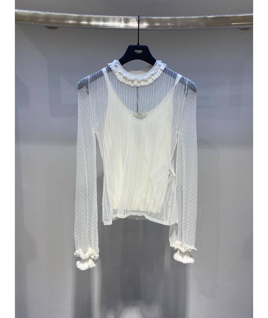 FENDI Белая шелковая блузы, фото 3