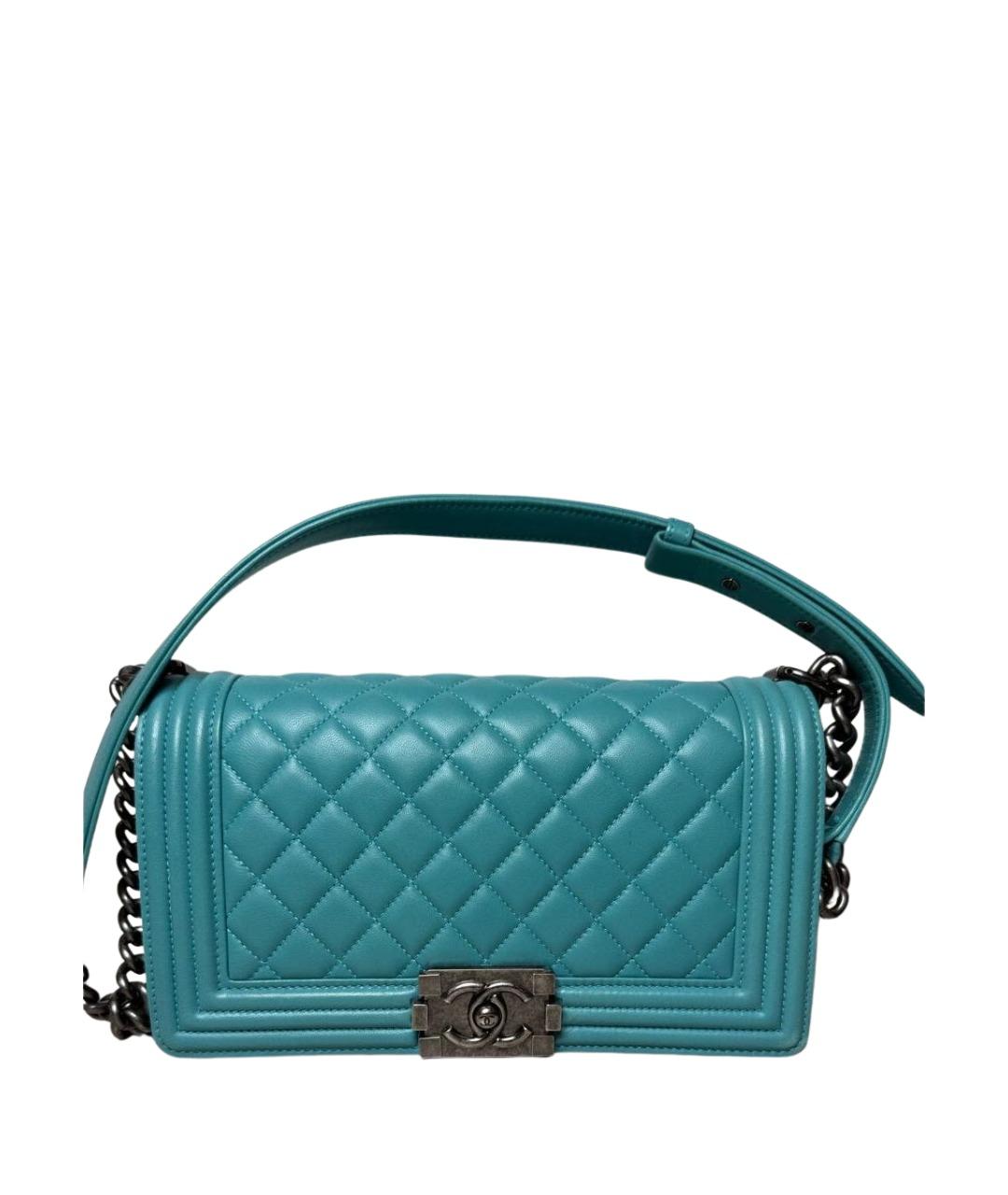 CHANEL Бирюзовая кожаная сумка через плечо, фото 1