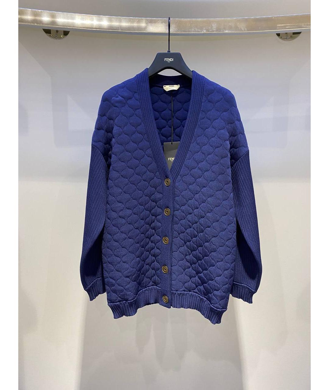 FENDI Синий вискозный кардиган, фото 2