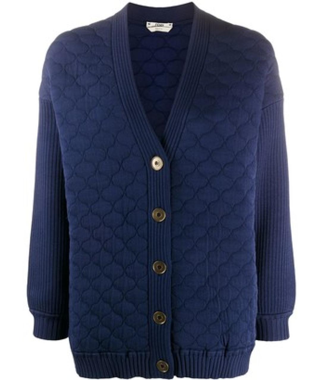 FENDI Синий вискозный кардиган, фото 1