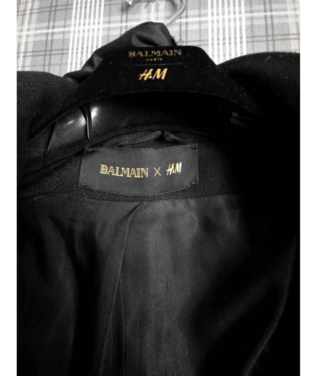BALMAIN Черное шерстяное пальто, фото 4