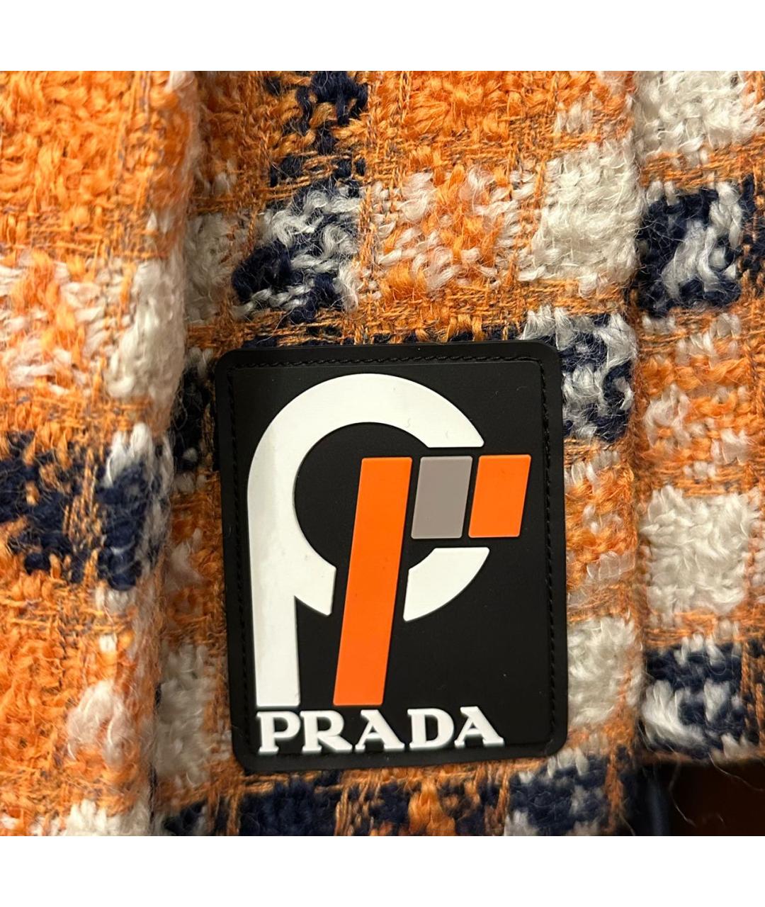 PRADA Оранжевая шерстяная юбка миди, фото 5