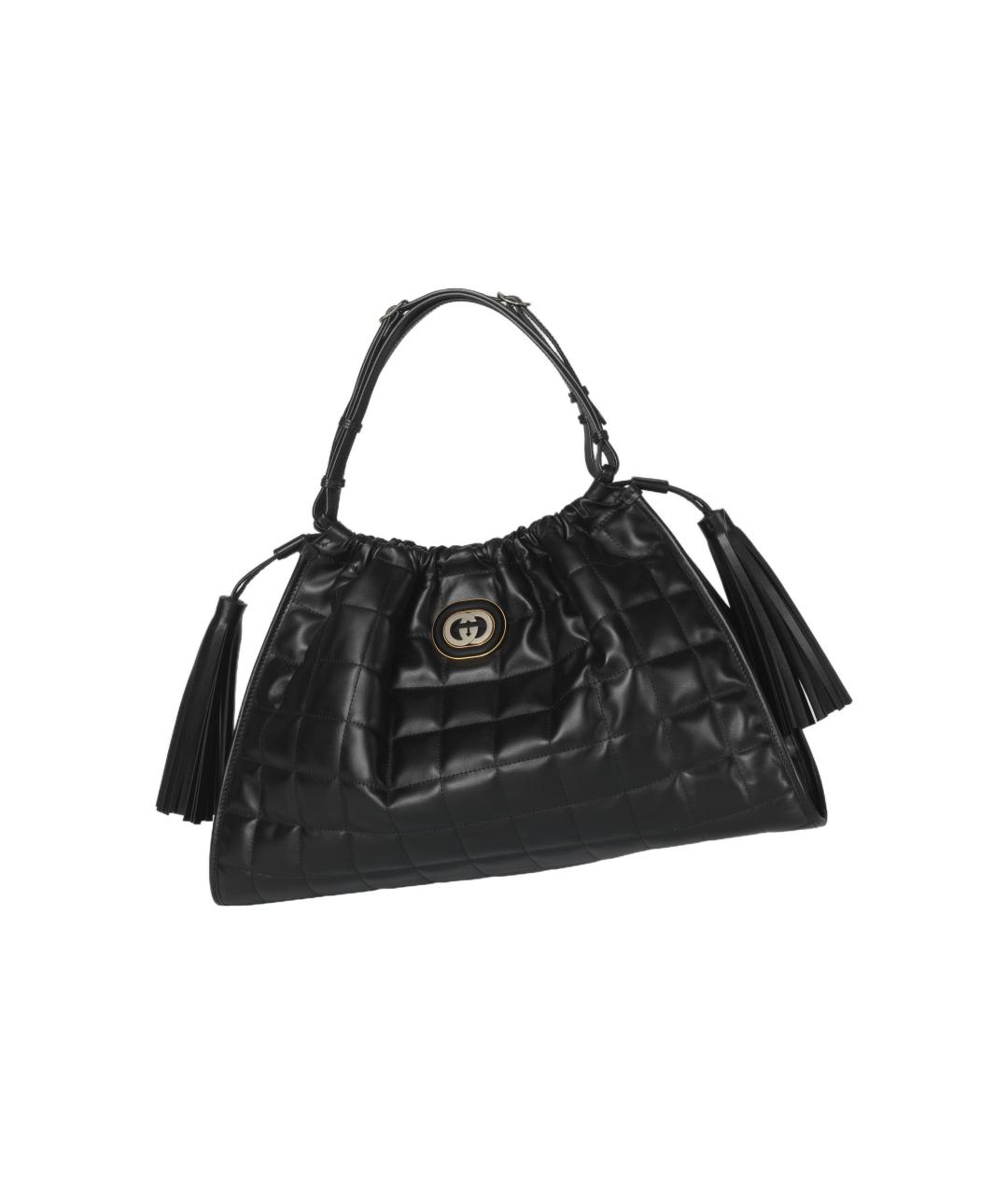 GUCCI Черная кожаная сумка через плечо, фото 3