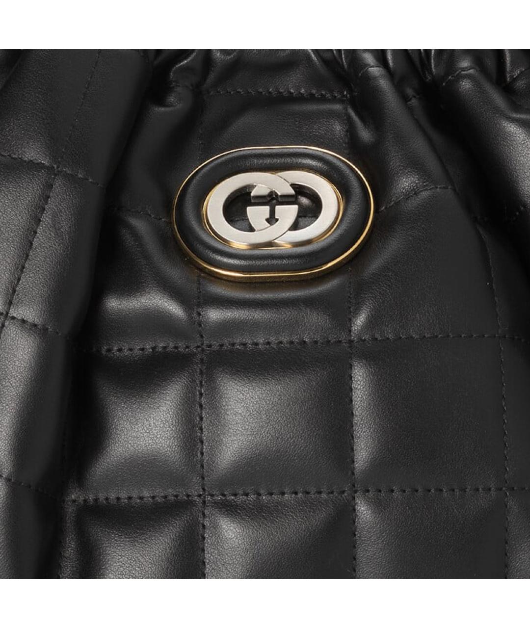 GUCCI Черная кожаная сумка через плечо, фото 9