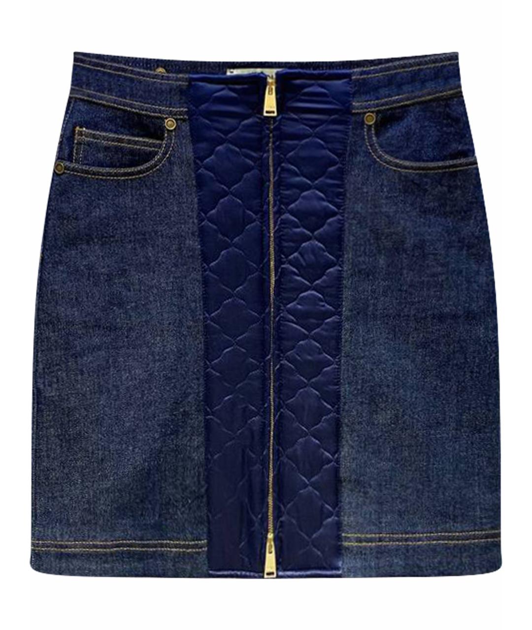 FENDI Синяя хлопковая юбка мини, фото 1