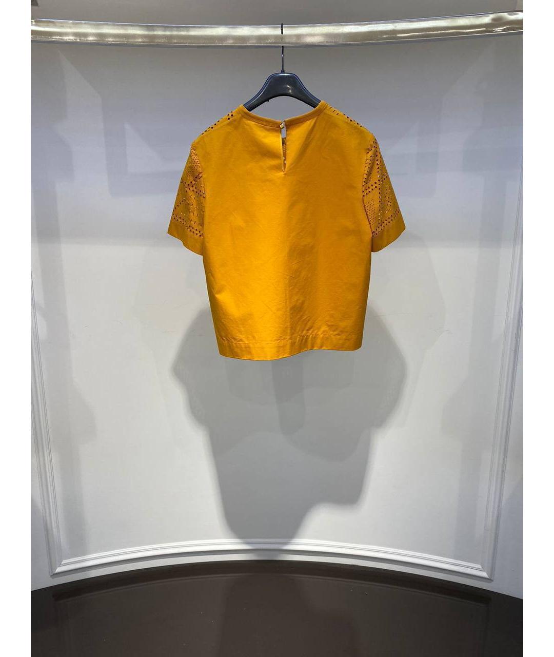 FENDI Оранжевая хлопковая футболка, фото 2