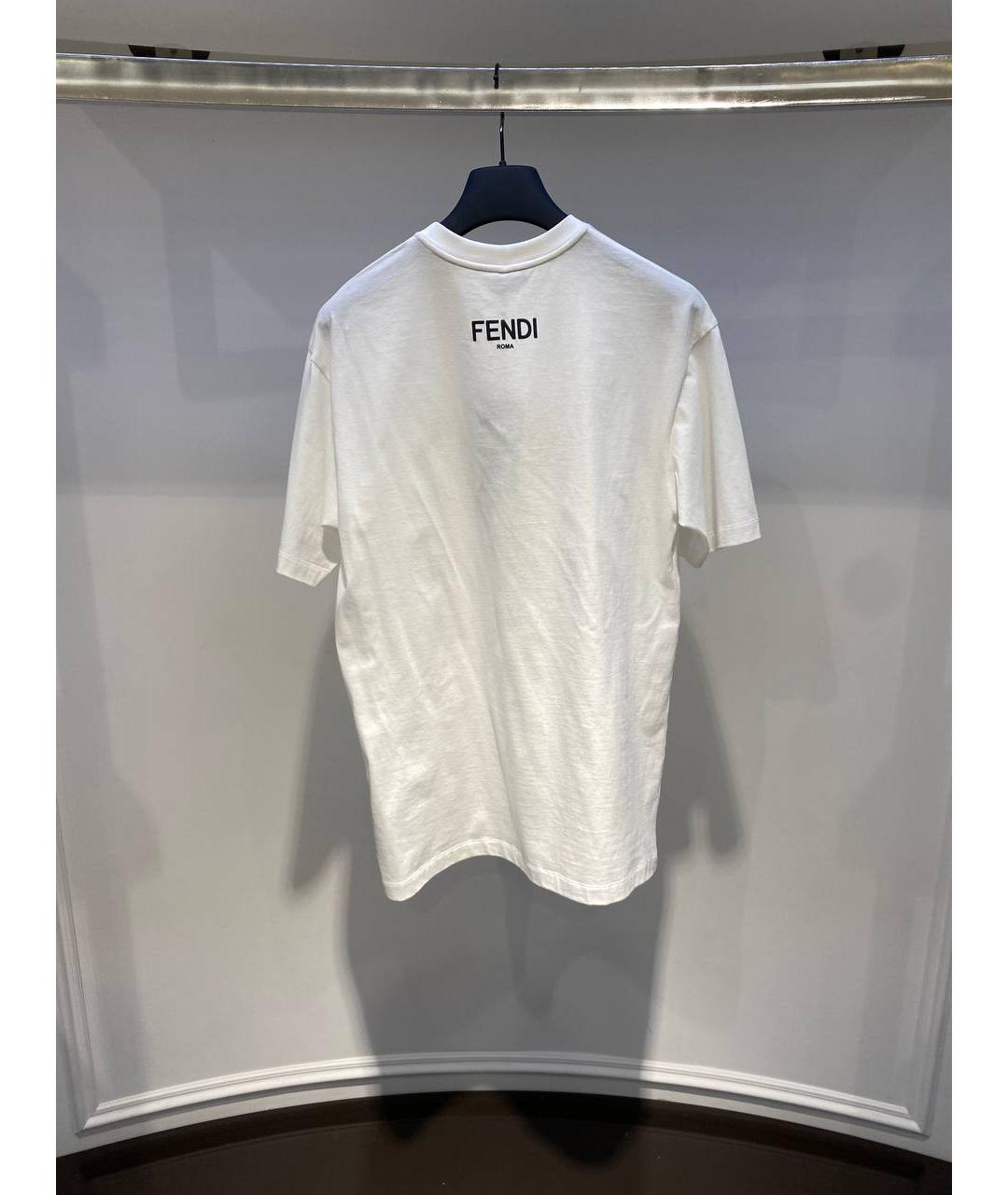 FENDI Белая хлопковая футболка, фото 3