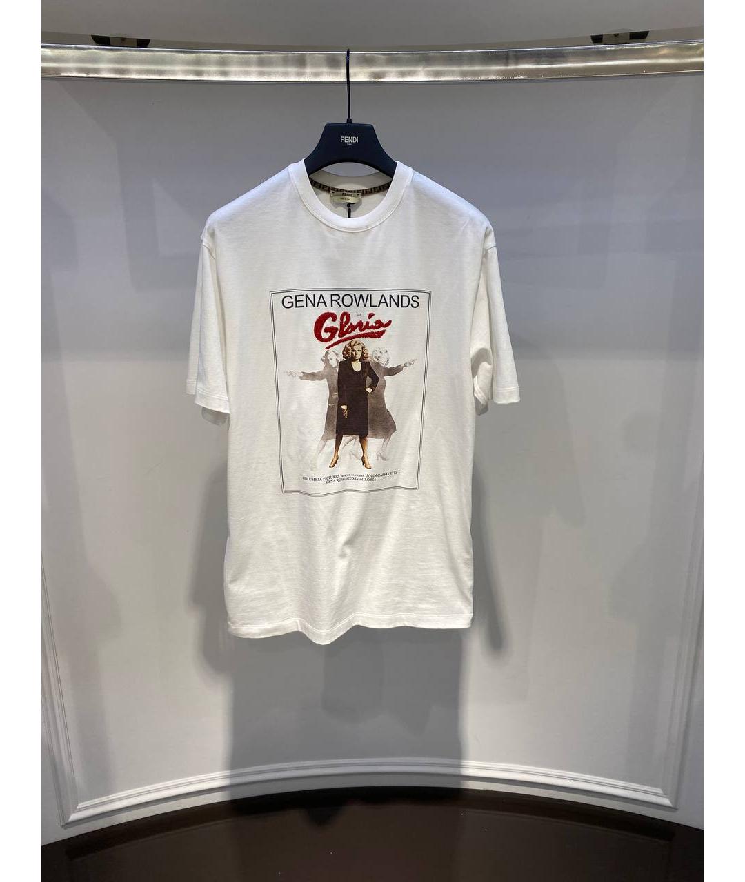 FENDI Белая хлопковая футболка, фото 2