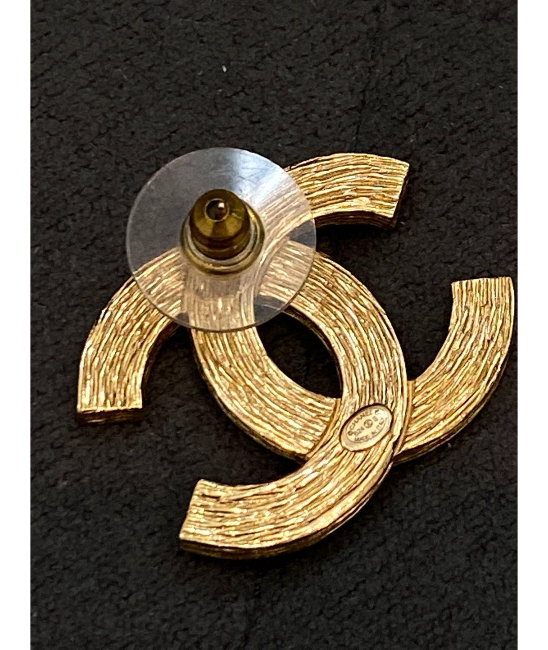 CHANEL Золотые металлические серьги, фото 3