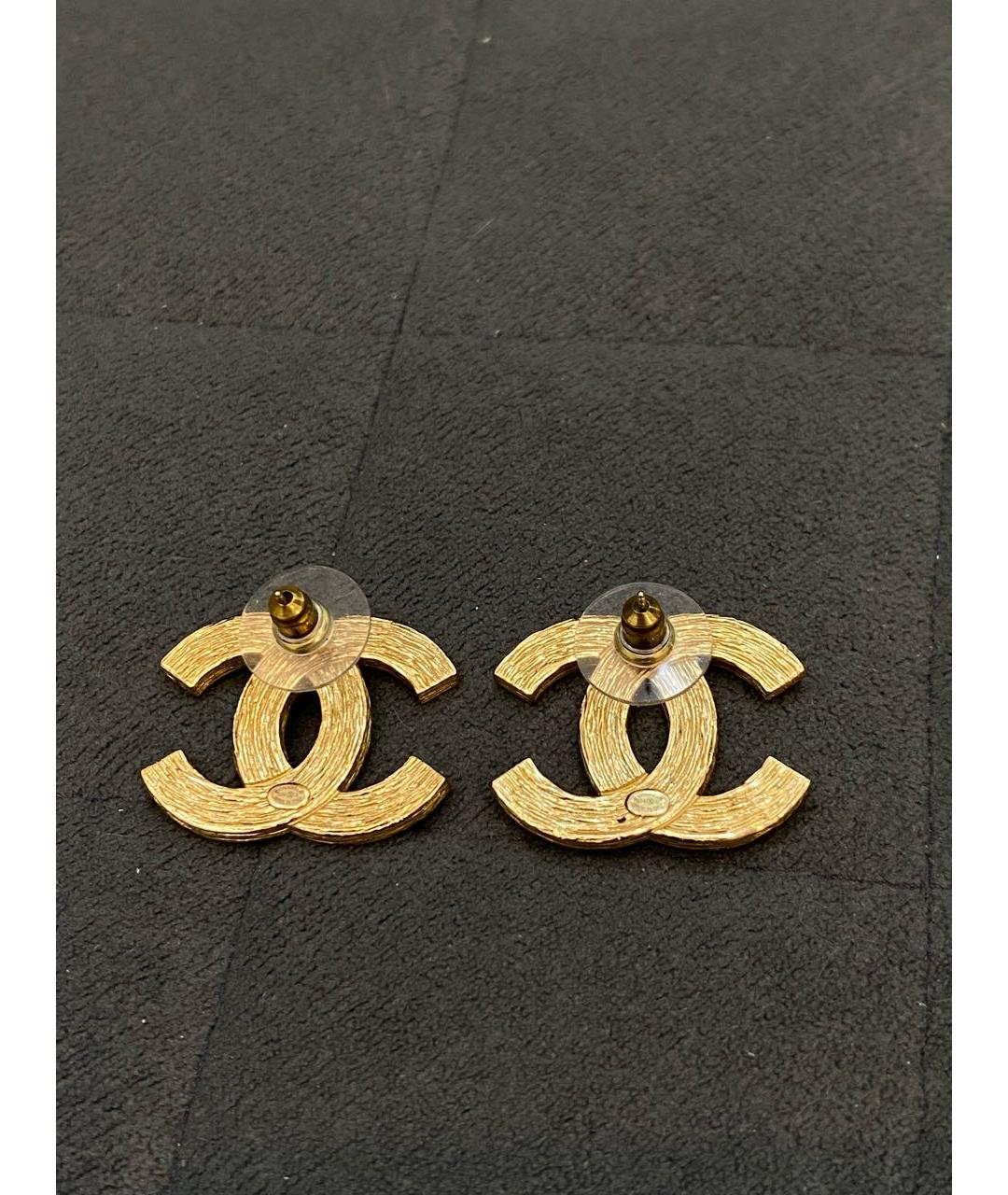 CHANEL Золотые металлические серьги, фото 2