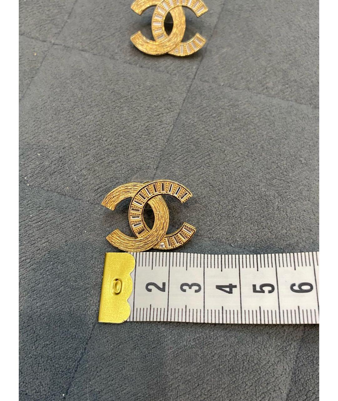 CHANEL Золотые металлические серьги, фото 4