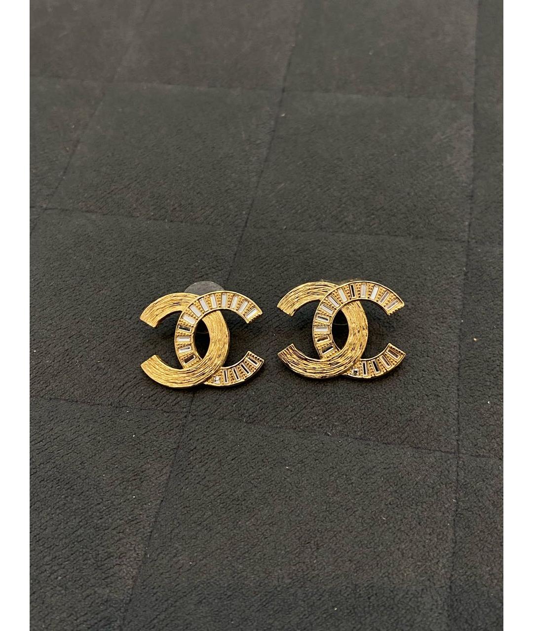 CHANEL Золотые металлические серьги, фото 6